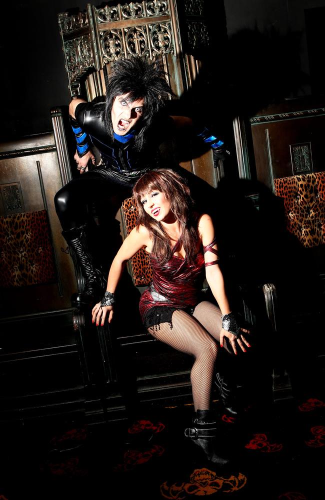 Draculas Cabaret Restaurant launches its new show Redrum, lead actors Tania Crealy and Richard Macionis.