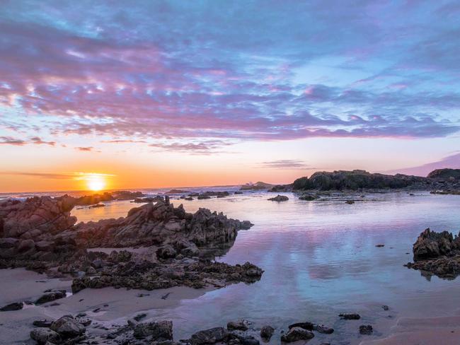 The sun sets over Ettrick Rocks Cove. Picture: Sam Giudice