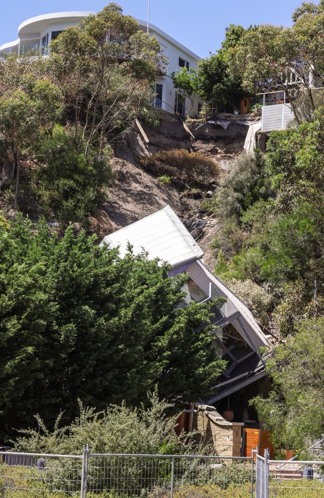 One home came crashing down toward Point Nepean Rd last month. Picture: Ian Currie