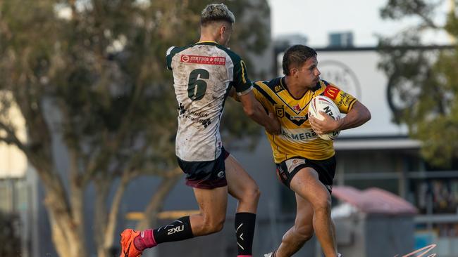 Sunshine Coast Falcons Mal Meninga Cup player Tyrell Hopkins in action. Picture: Nicola Anne Photography