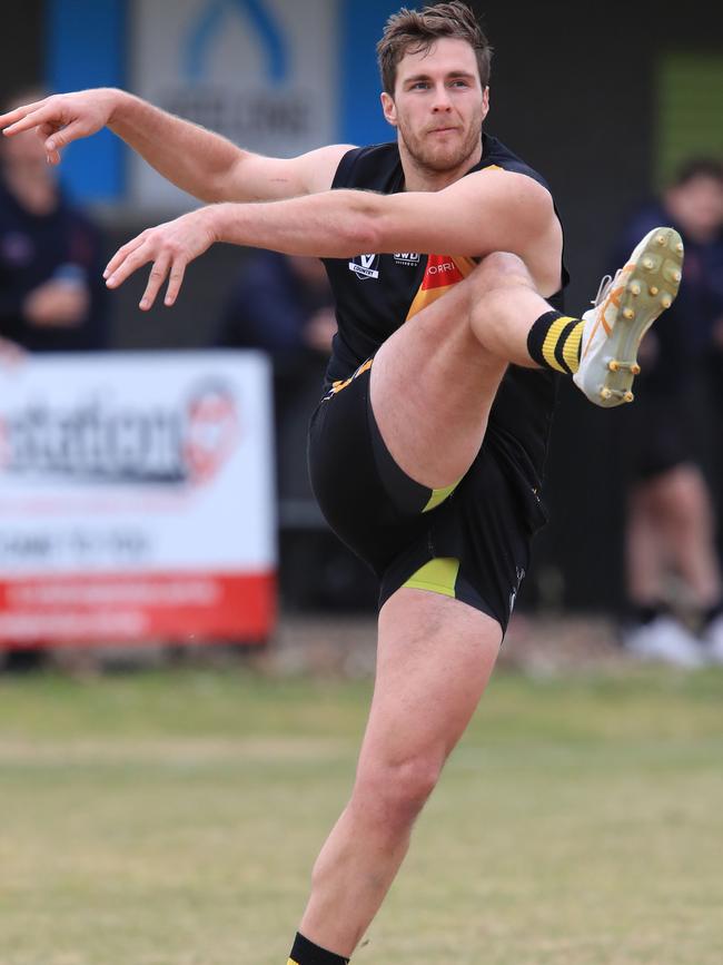 Bannockburn big man Kieran Fulton starred on return from concussion to help the Tigers reach finals. Picture: Mark Wilson