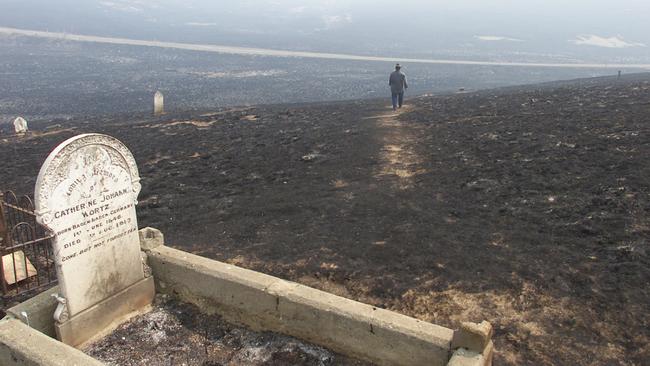 Bushfires swept through what remained of Kiandra in 2003. Picture: Peter Smith