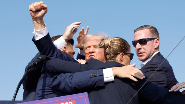 The former US president was wounded in the ear during an assassination attempt while he was speaking at a rally in Pennsylvania. Picture: Anna Moneymaker/ Getty Images/ AFP