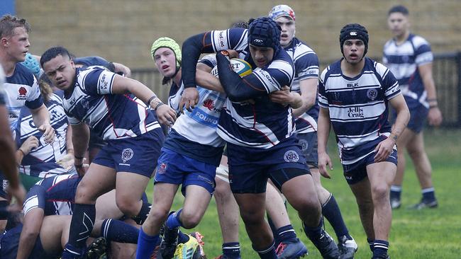 Victoria's Corey Lleumaga Chan with the ball against the NSW Barbarians.