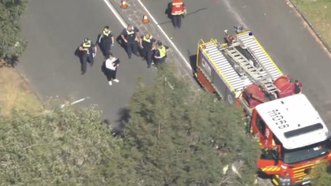 Seven News screen grabs at Auburn South Primary School in Hawthorn East where a car has driven into the school.