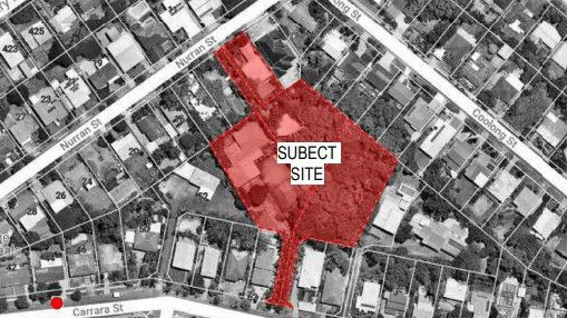 A DA was lodged for four properties on Carrara and Nurran Sts in Mt Gravatt East. The proposed 29-townhouse development was not wanted by locals. 