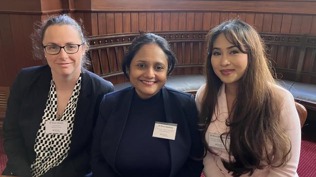 Superstars of STEM (L-R) Grace Vincent, Dona Jayakody, Dhani Dharmaprani. Picture Brad Crouch