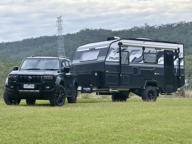 Toyota LandCruiser Prado VX and Titan 500 Sierra Blackhawk caravan.