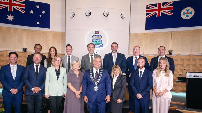 The official group photo session as the new Gold Coast City Council is sworn in at Council Chambers in Bundall.Picture: Glenn Campbell