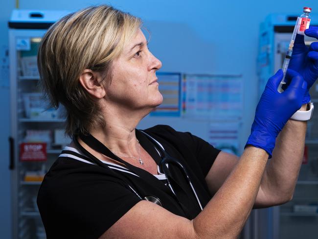 Dr Alison O'Connor, Medical Co-ordinator and GP at Ochre Health Sippy Downs is in line to receive the Pfizer vaccine as a frontline health worker. Picture Lachie Millard