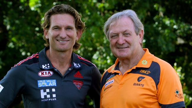 Essendon Coach James Hird and GWS Coach Kevin Sheedy.