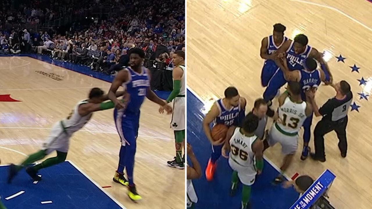 Marcus Smart wasn't happy with Joel Embiid.