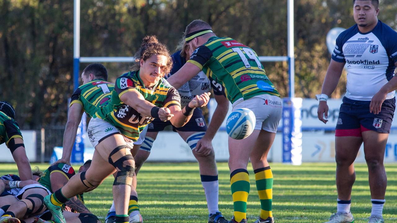 Shute Shield action at TG Millner Sportsground in Eastwood, NSW. Saturday 13th July 2019. The club held a “Back to Eastwood Day” with players from the 1969 and 1999 teams present. (AAP IMAGE/Jordan Shields)