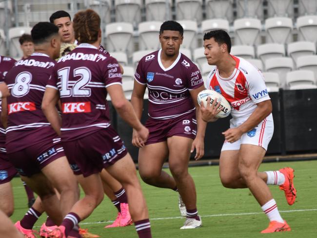 William Leha charges at the line. Picture: Sean Teuma