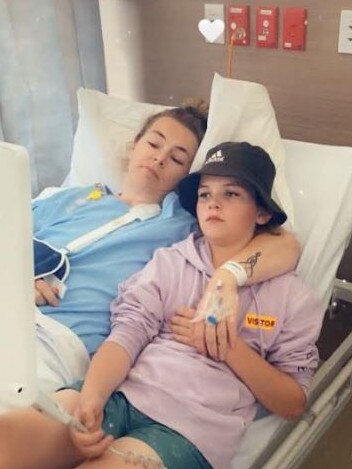 Quad bike accident victim Dana Kirkland with her child, Nate, now 13 when she spent 11 days in hospital. Picture: Supplied