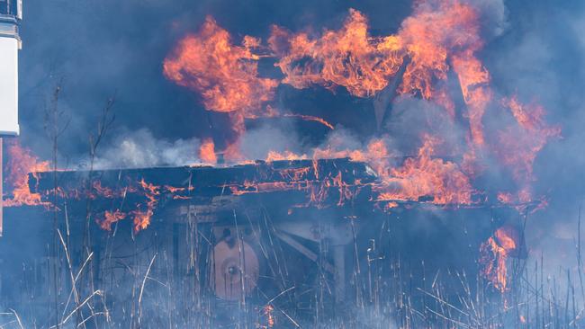 Property was lost during a bushfire on Richardson Rd, Humpty Doo (above and below). Pictures: Glenn Campbell