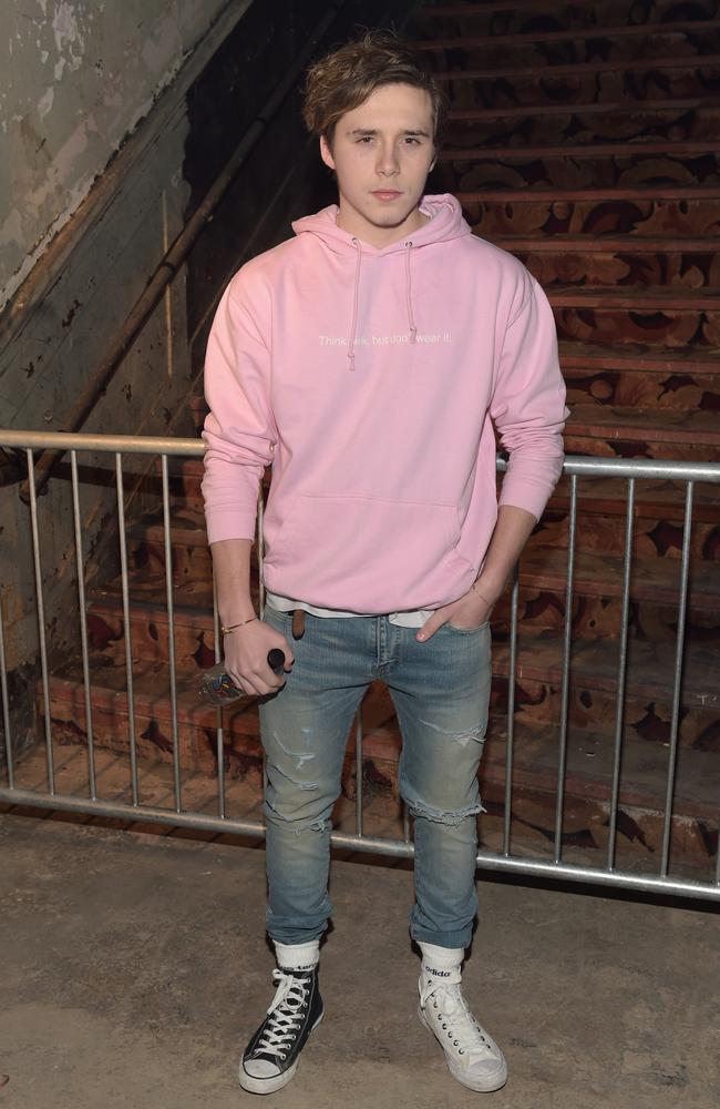 Brooklyn Beckham attends the Alexander Wang February 2017 fashion show during New York Fashion Week on February 11, 2017 in New York City. Picture: Getty