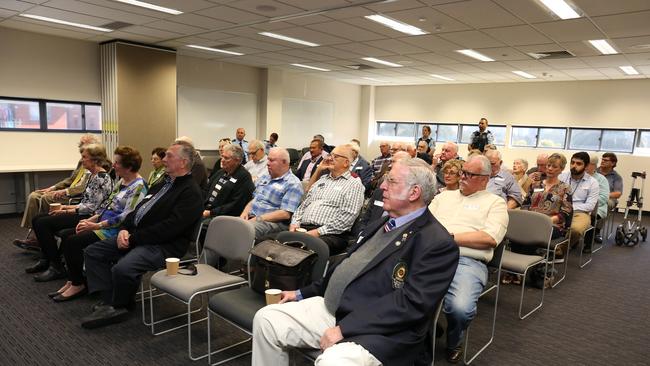 Retired Police officers belonging to Bankstown, Liverpool, Fairfield and Parramatta were honoured at the annual Retired Police Officers Day event at Granville Police Station (AAP IMAGE / Robert Pozo)