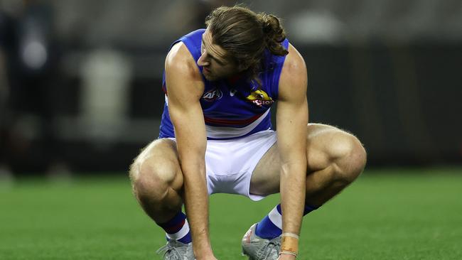 Bulldogs captain Marcus Bontempelliafter the final siren. Pic: Michael Klein