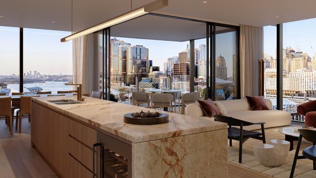 Artist impression inside one of the luxury apartments.