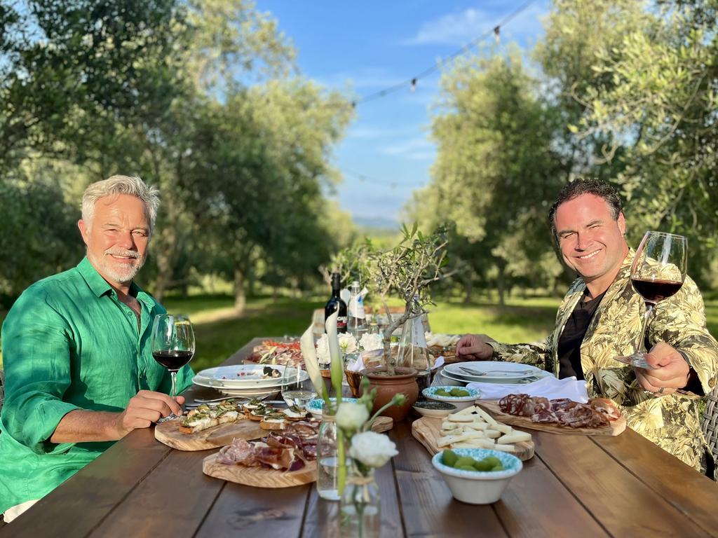 Lunch in an olive grove. Picture: Binge