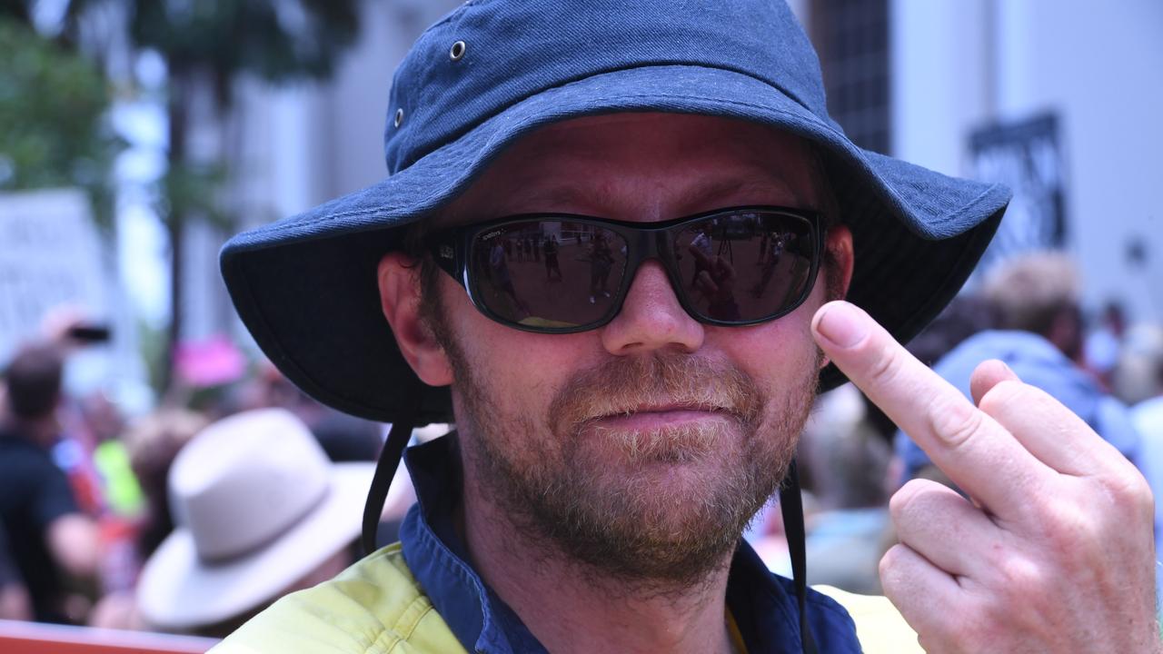 Faces from Darwin's Freedom Rally at Parliament House. Picture: Amanda Parkinson