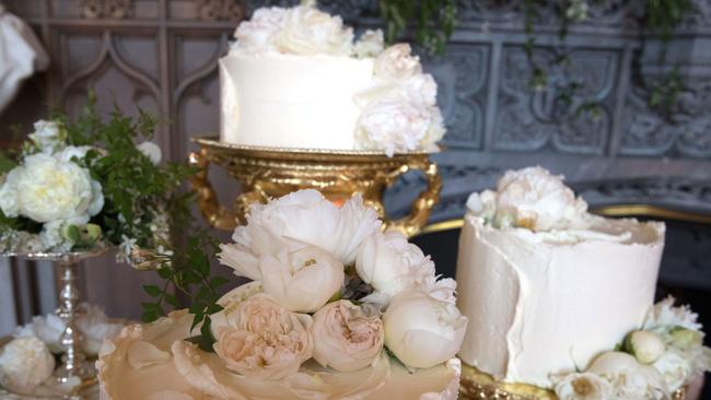 The wedding cake by Claire Ptak of London-based bakery Violet Cakes. Picture: AFP