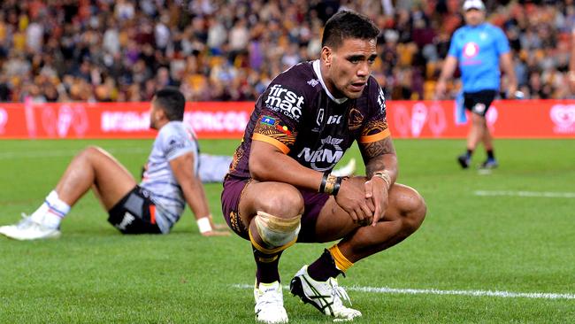 Joe Ofahengaue looks on after the match. Picture: Bradley Kanaris/Getty Images