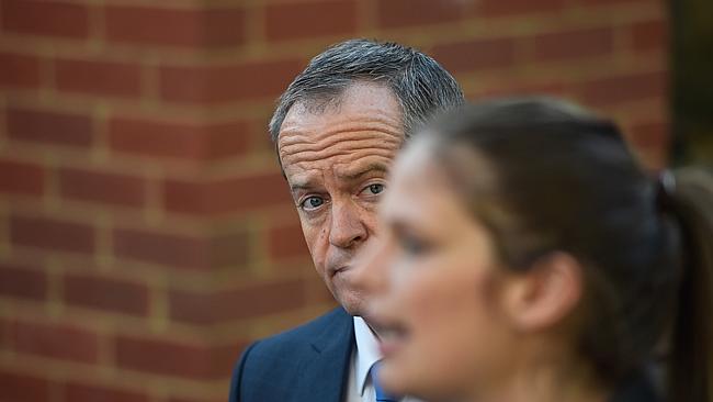 Bill Shorten with Labor frontbencher Kate Ellis. Picture: Jason Edwards