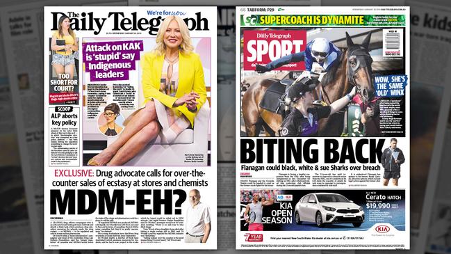 The front and back pages of The Daily Telegraph for Wednesday, January 30, 2019.