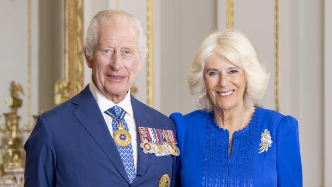 The official Australian portrait of His Majesty King Charles III and Queen Camilla at Buckingham Palace in London, England. Picture: Supplied