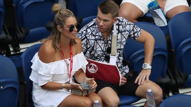 David Warner and Candice Warner. Picture: Getty Images