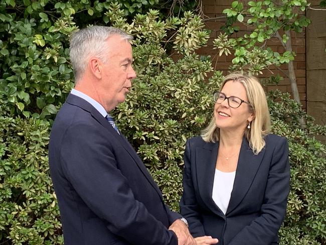 The new deputy leader of the WA Liberal Party, Steve Martin, with party leader Libby Mettam. Picture - Paul Garvey.  28/02/2024,