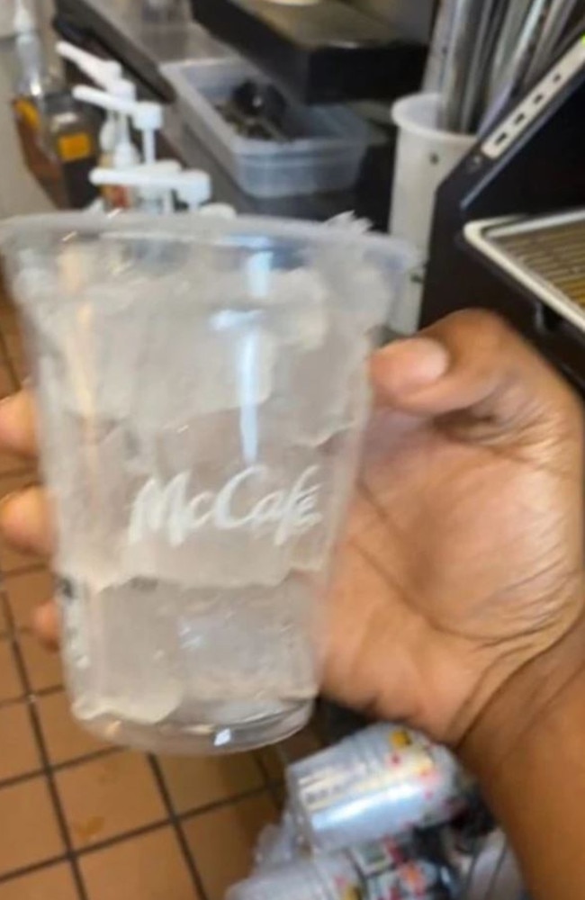 Previously, a different employee lifted the lid on a popular coffee drink. Picture: TikTok