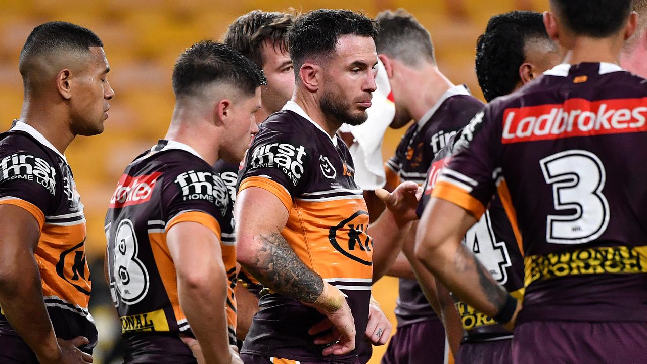 A dejected Darius Boyd reacts to Brisbane’s horror loss. (AAP Image/Darren England)