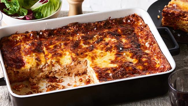 Meal prep ideas: Cheesy mushroom and lentil lasagne.