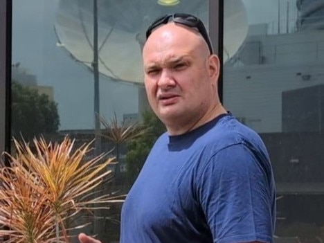 NT Police officer Karol Adam Jarentowski leaving Darwin Local Court. He has been charged with assault, attempting to pervert the course of justice and engaging in conduct that breached his domestic violence order. Picture: Zizi Averill