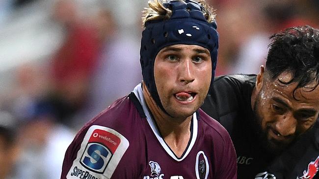 Hamish Stewart of the Reds is seen during the Round 12 Super Rugby match between the Queensland Reds and the Sunwolves at Suncorp Stadium in Brisbane, Friday, May 3, 2019. (AAP Image/Dan Peled) NO ARCHIVING