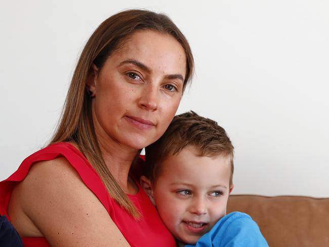 WEEKEND TELEGRAPH - 23/9/20MUST NOT PUBLISH WITHOUT CLEARING WITH WEEKEND PIC ED JEFF DARMANIN -  Rhiannon Spargo with her 5-year-old son, Caide. The 32-year-old mum has suffered three heartbreaking miscarriages with her last one in July when she was 14 weeks pregnant. Picture: Sam Ruttyn