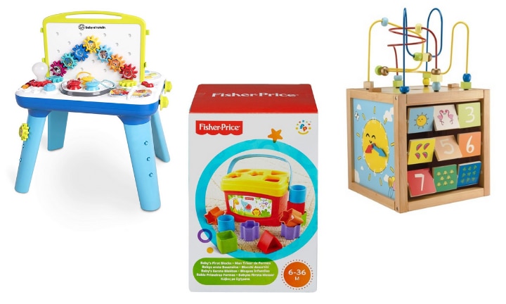 elc wooden activity cube