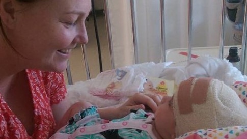 Anna Coxson with Lomani Coxson when she was a baby. Anna had to give up work to care for her daughter with complex medical needs but then started a business after she spent much time looking for safe sensory play equipment for her. Picture: Contributed