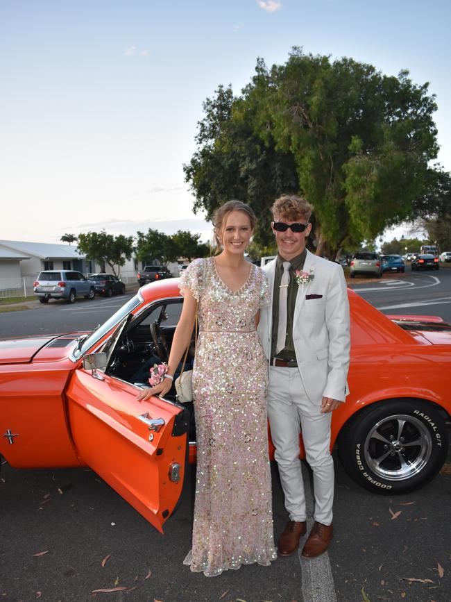 Hannah McLean and Ryan Leary at Mirani State High School formal at Ocean International on September 8, 2023. Photo: Zoe Devenport