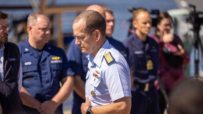 Rear Adm. John Mauger confirmed the debris found was consistent with the implosion of the sub’s pressure chamber. Picture: Scott Eisen/Getty Images/AFP