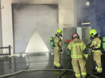 Fire crews at the scene of a blaze at a therapy business on High St at Maitland on February 1, 2024. Picture: Fire and Rescue NSW.