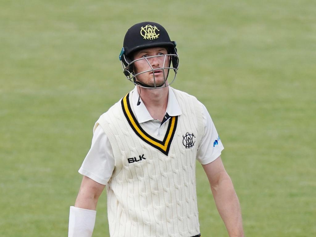 Cameron Bancroft of Western Australia looks dejected.