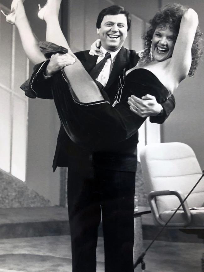 Rhonda Burchmore with Ray Martin in the late ‘80s on The Midday Show, which he hosted from 1985–1993.