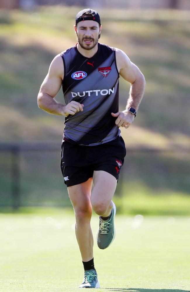 Ben McKay at Essendon football training. Saturday, January 11. 2025. Picture: David Crosling