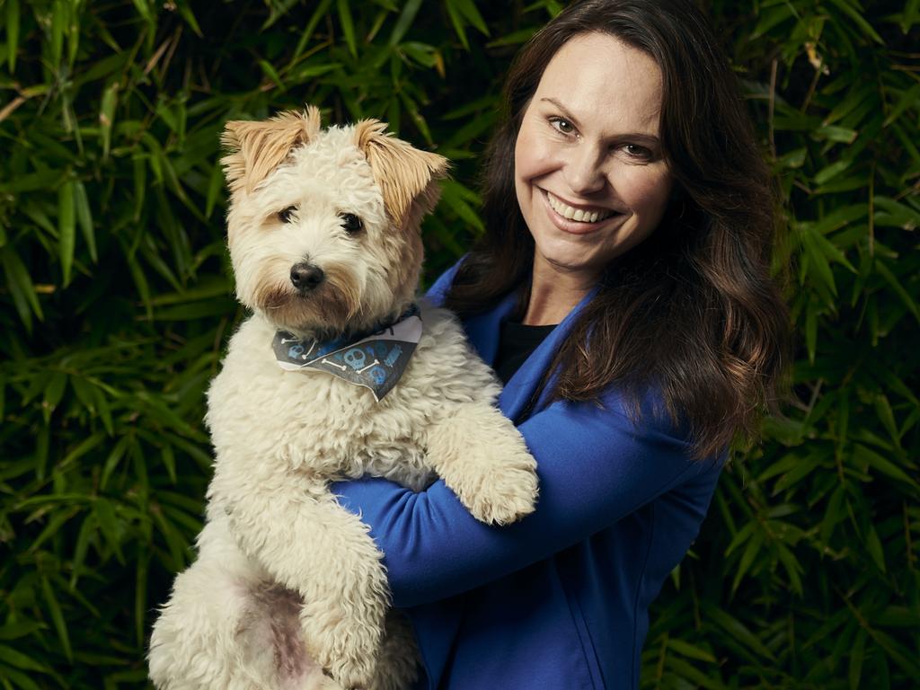 Lara Shannon with her dog Vindi. Picture: Eugene Hyland