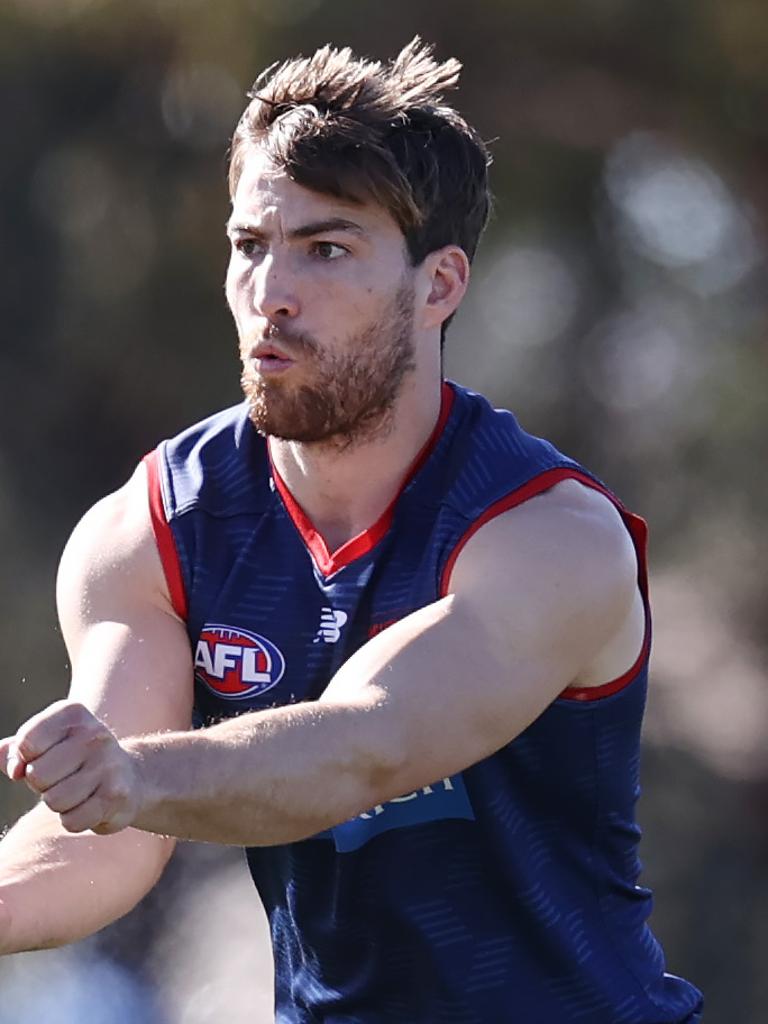 Jack Viney suffered a corkie. Photo by Michael Klein.