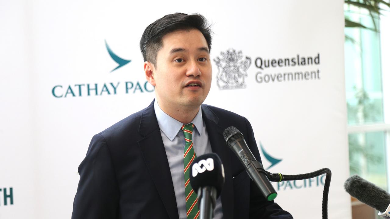 Cathay Pacific regional manager of the southwest Pacific region Frosti Lau at the announcement of the airlines return to Cairns. Picture: Peter Carruthers